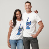 Smilam Blue Kitty Cartoon T - Shirt (Unisex)