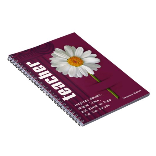 Smilam Daisy Custom Gift Notebook für Lehrer Notizblock (Rechte Seite)