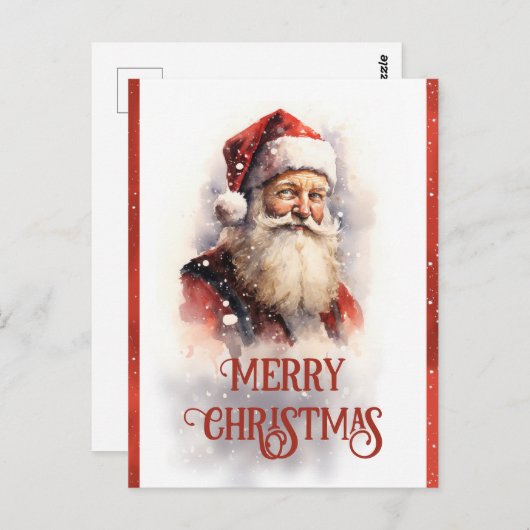 Smilch Santa Claus Wassercolor Postkarte (Vorne/Hinten)