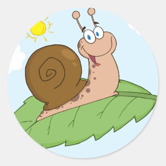 Smilch Super Snail auf seinem Fuß Runder Aufkleber (Vorderseite)