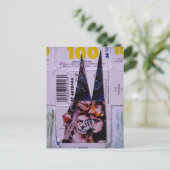 Smile 100 Mixed Media Collage Postkarte (Stehend Vorderseite)