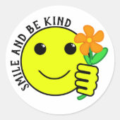 Smile and Be Kind Friendship Runder Aufkleber (Vorderseite)