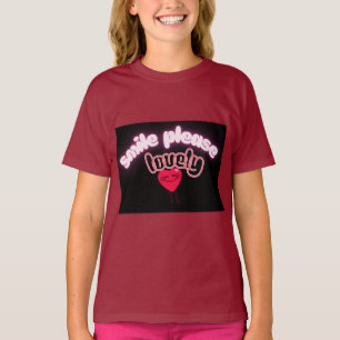 Smile Bitte Süße Herz Grafik Kinder T-Shirts
