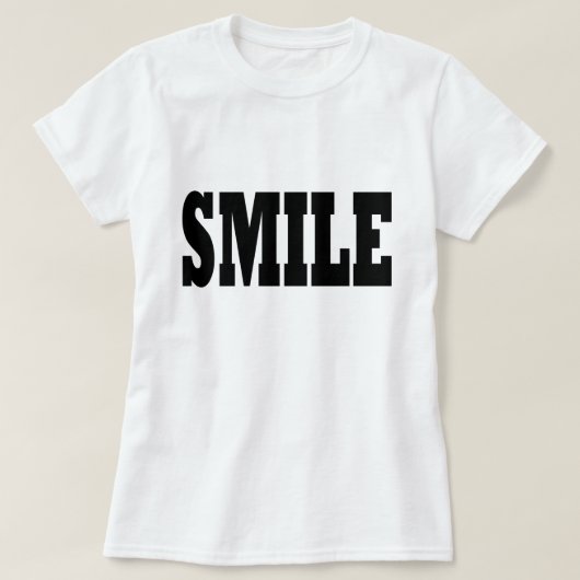 SMILE Black Slogan Typografie T-Shirt (Design vorne)