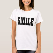 SMILE Black Slogan Typografie T-Shirt (Vorderseite)