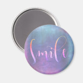 Smile Blue Pink Rose Gray Ombre Ermutigung Magnet (Vorderseite/Rückseite)