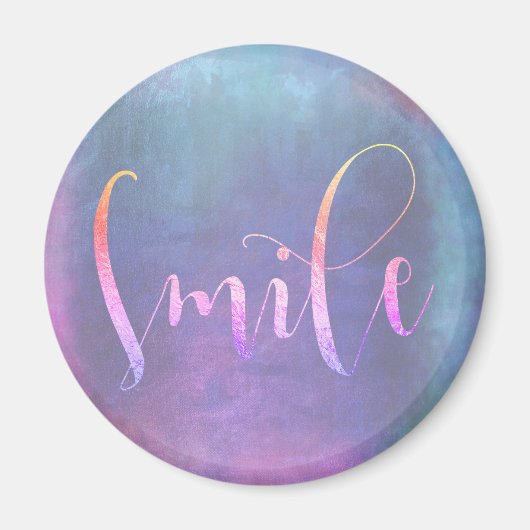 Smile Blue Pink Rose Gray Ombre Ermutigung Magnet (Vorne)