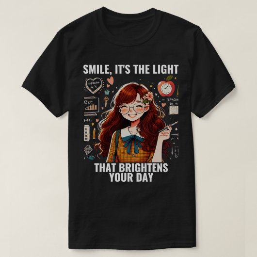 Smile Bright Funny Mathe Lehrer zurück zur Schule T-Shirt (Design vorne)