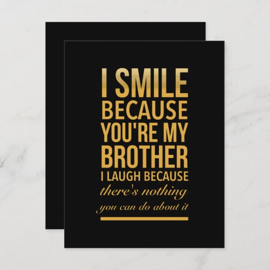 Smile bro Weihnachtsgeschenke für Brüder von b Dankeskarte (Vorne/Hinten)