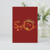 Smile Brush Style Line Art | Thank You Card 3.5"x5 Dankeskarte (Stehend Vorderseite)