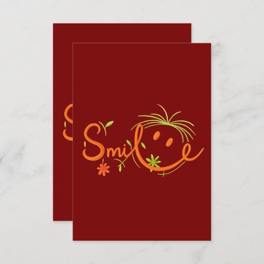 Smile Brush Style Line Art | Thank You Card 3.5"x5 Dankeskarte (Vorne/Hinten)