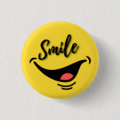 Smile 😊 | Cheerful Yellow Badge | Positive Vibes Button (Vorderseite)