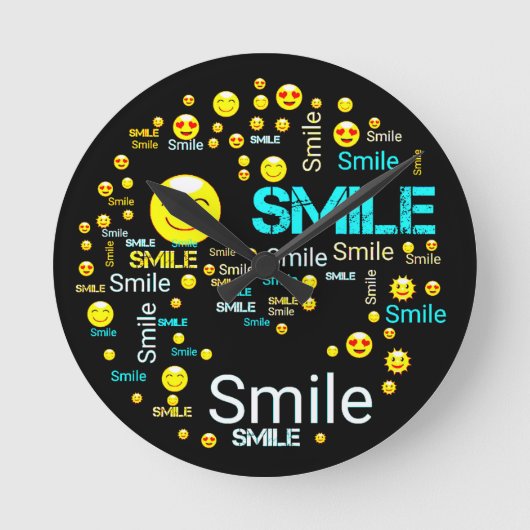 Smile Clock Fanart Walls of Fame Zuhause oder Offi Runde Wanduhr (Vorderseite)