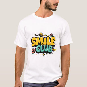 Smile Club Süße Positive Typografie T-Shirt