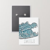 Smile Crocodile Button (Vorderseite/Rückseite)