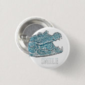 Smile Crocodile Button (Vorne & Hinten)