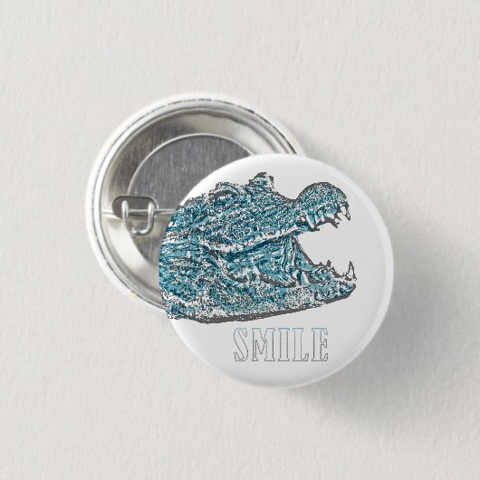 Smile Crocodile Button (Vorne & Hinten)
