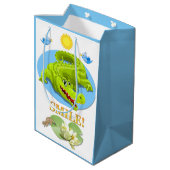 Smile Crocodile wird gut Mittlere Geschenktüte (Rückseite Schrägansicht)