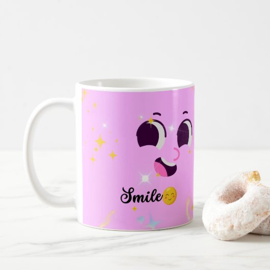 Smile Cute Kawaii & Always With Love Mug Kaffeetasse (Mit Donut)