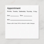 Smile Dentist Office Termin Visitenkarten Quadratische Visitenkarte (Rückseite)