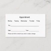 Smile Dentist Office Termin Visitenkarten Visitenkarte (Rückseite)