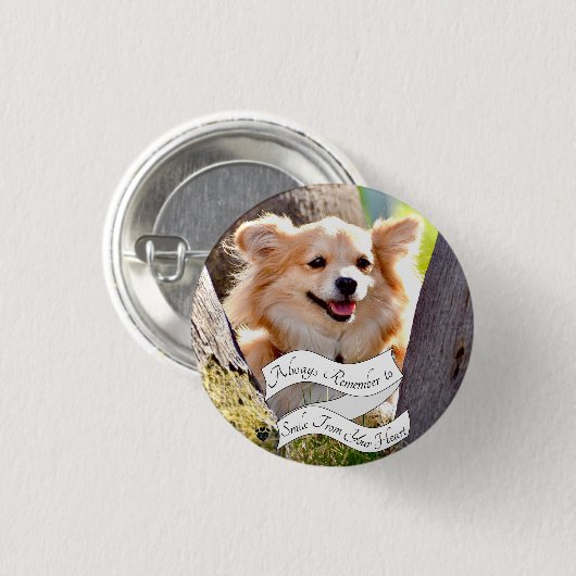 Smile Dog Button (Vorne & Hinten)