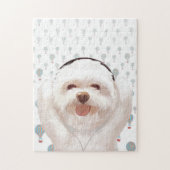 Smile Dog hören Musik mit Headphone Puzzle (Vertikal)