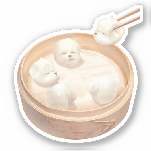 Smile Dog - Xiao Long Bao Delight Aufkleber (Vorderseite)