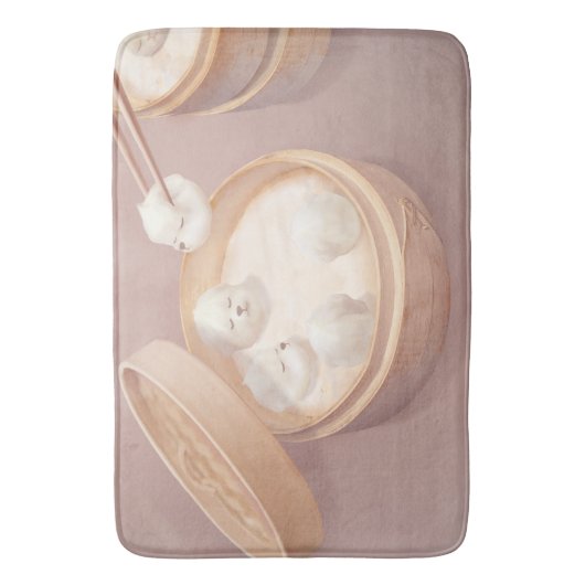 Smile Dog - Xiao Long Bao Delight Badematte (Vorderseite Vertikal)