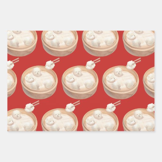 Smile Dog - Xiao Long Bao Delight Geschenkpapier Set (Vorderseite)