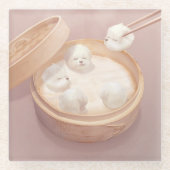 Smile Dog - Xiao Long Bao Delight Glasuntersetzer (Vorderseite)