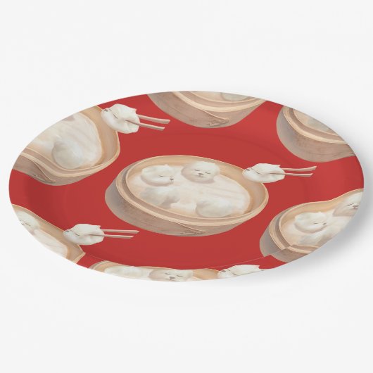 Smile Dog - Xiao Long Bao Delight Pappteller (Schrägansicht)