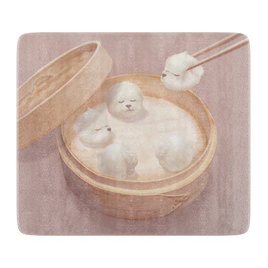 Smile Dog - Xiao Long Bao Delight Schneidebrett (Vorderseite)
