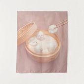 Smile Dog - Xiao Long Bao Delight Wandteppich (Vorderseite)