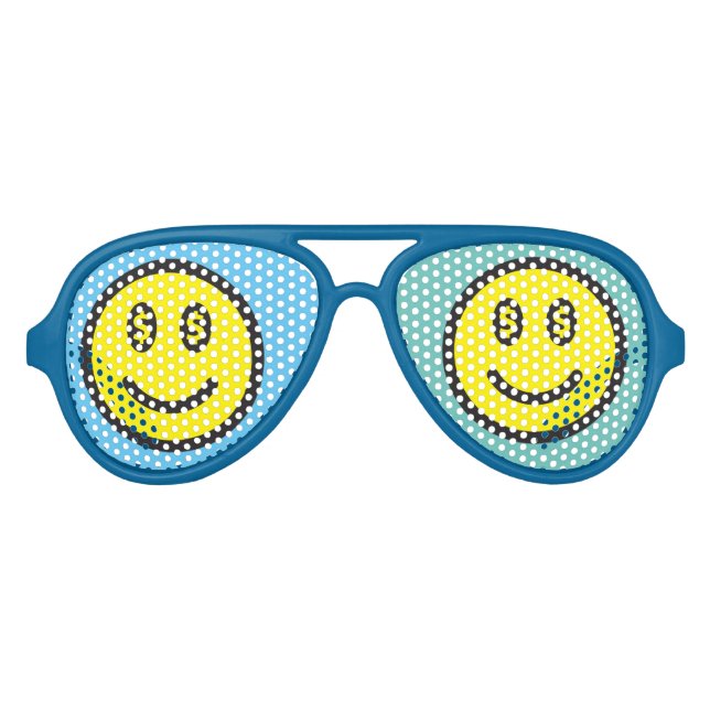 SMILE DOLLAR SIGN SUNGLASSES FUN-Brille! Partybrille (Vorderseite)