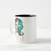 Smile Dress Code Digital Glitch Zweifarbige Tasse (Vorderseite Links)