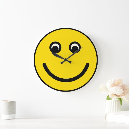 Smile Emoji Clock Große Wanduhr (Zuhause)