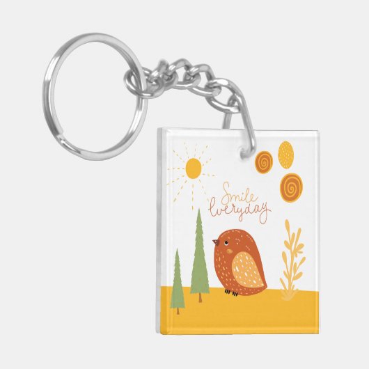 Smile Everyday Boho Bird Sunshine Niedlich Schlüsselanhänger (Vorderseite links)