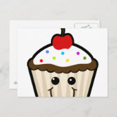 Smile Face Cupcake Postkarte (Vorne/Hinten)