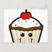 Smile Face Cupcake Postkarte (Vorderseite)