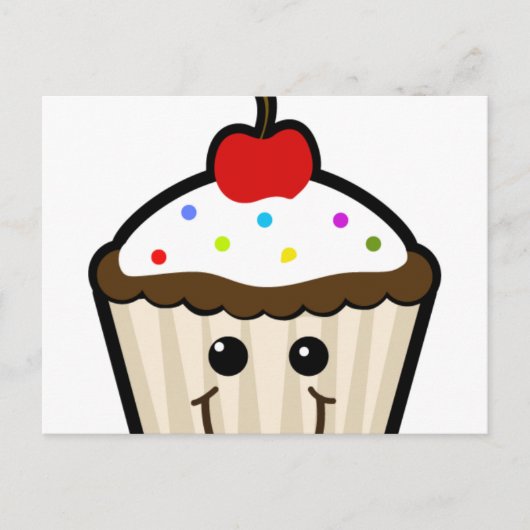 Smile Face Cupcake Postkarte (Vorderseite)
