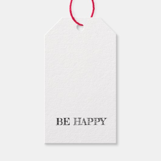 Smile Face Emoji SEIN GLÜCKLICHER, gelber schwarze Geschenkanhänger (Vorderseite)