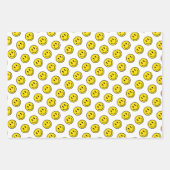 Smile Face Emojis Happy Yellow Polka Dot Fun Geschenkpapier Set (Vorderseite 3)