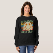 Smile Face Fifth Grade Teacher Retro Groovy Back t Sweatshirt (Vorne ganz)