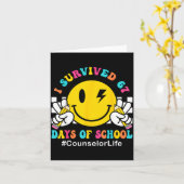 Smile Face I Survived 67 Days Of School Counselor Karte (Gelbe Blume)