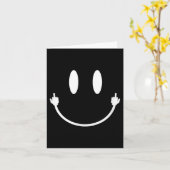 Smile Face Middle Finger Hand Funny Sarcasm Meme S Karte (Gelbe Blume)