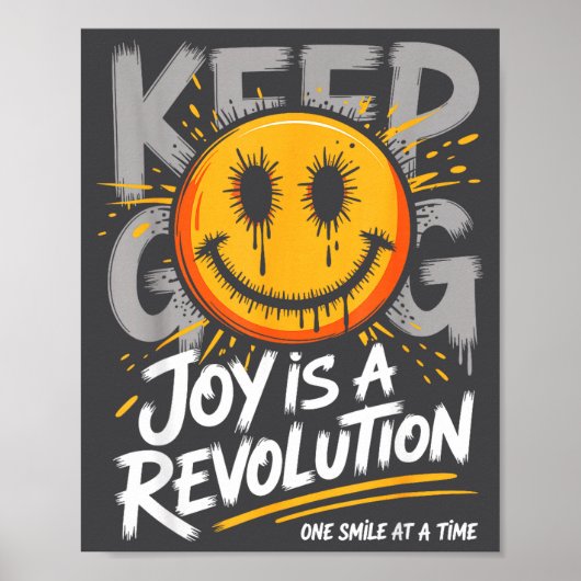 Smile Face Optimism Good Energy Mental Health Awar Poster (Vorne)
