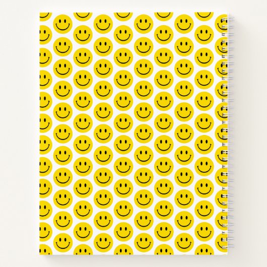 Smile Face Pattern Name Künstler Sketchbook Spaß Notizblock (Rückseite)
