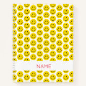 Smile Face Pattern Name Künstler Sketchbook Spaß Notizblock (Vorderseite)