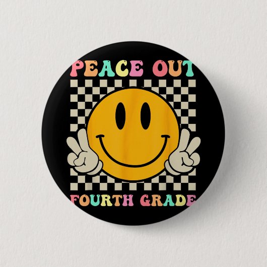 Smile Face Peace Out 4. Klasse CL 2023 Button (Vorderseite)